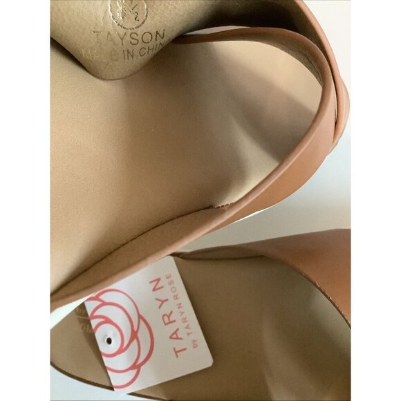 Taryn Rose Tayson Comfort By Design Wedge Sandals Tan Size 8.5 - Picture 4 of 5